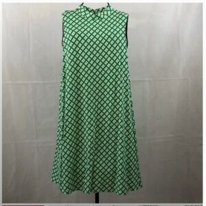 Green & White Swing Dress